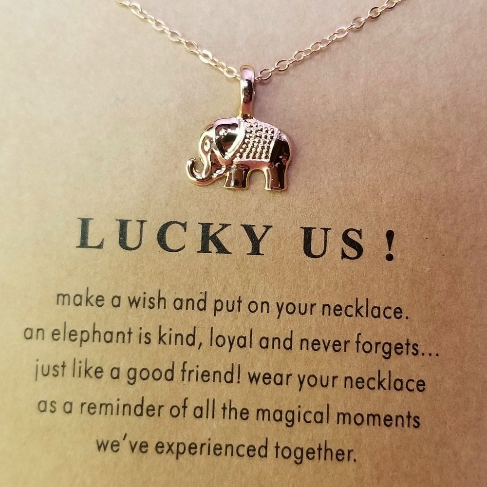 Gold Elephant Pendant Necklace